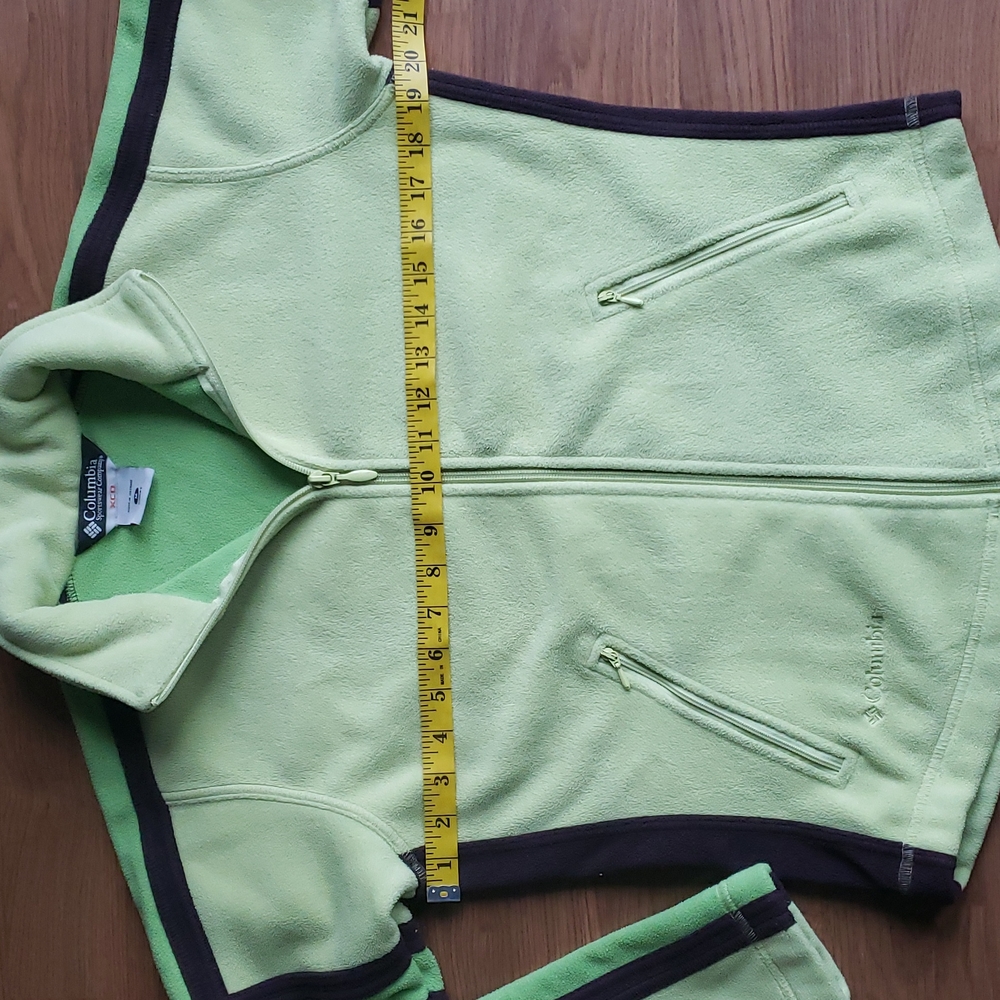 💥Host Pick❣💥 Columbia Lime Green Zippered Fleece Jacket Women's Size Medium - Picture 6 of 10